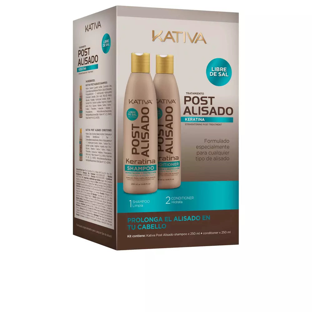 Kativa - Kit Mantenimento Stiratura Brasiliana con Shampoo e Balsamo - Trattamento Intensivo Protettivo e Riparatore con Cheratina e Arginina - Formula Senza Formaldeide, Senza SLS e SLES
