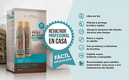 Kativa - Kit Mantenimento Stiratura Brasiliana con Shampoo e Balsamo - Trattamento Intensivo Protettivo e Riparatore con Cheratina e Arginina - Formula Senza Formaldeide, Senza SLS e SLES - Immagine 4