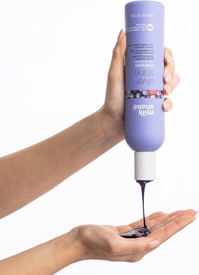 milk_shake® | silver shine shampoo | Shampoo Specifico per Capelli Biondi o Grigi con azione intensiva | 300 ml| Shampoo Antigiallo con Pigmenti Viola - Immagine 5