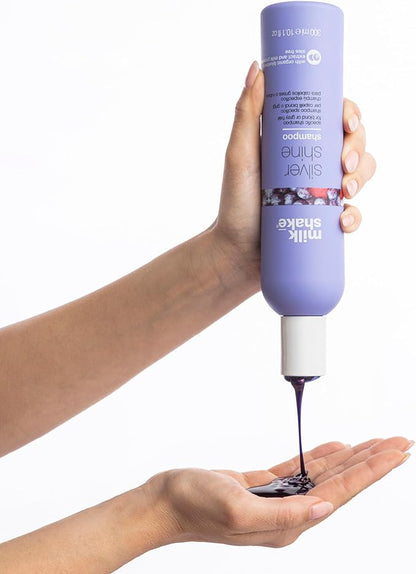 milk_shake® | silver shine shampoo | Shampoo Specifico per Capelli Biondi o Grigi con azione intensiva | 300 ml| Shampoo Antigiallo con Pigmenti Viola - Immagine 5