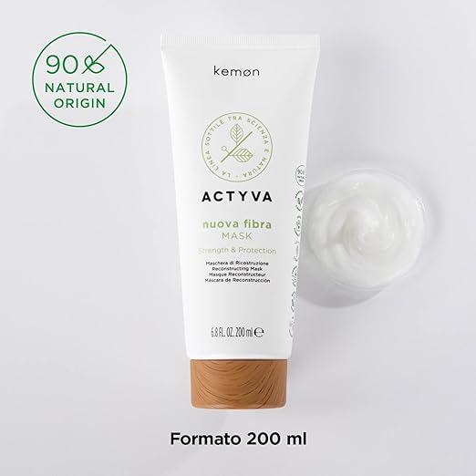 Kemon - Actyva Nuova Fibra Mask , Maschera Protettiva e Ristrutturante per Capelli Sfibrati o Danneggiati con Amaranto e Alga Rossa - 200 ml - Immagine 2