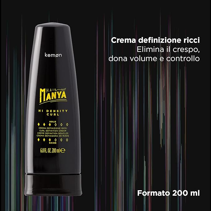 Kemon - Hair Manya Hi Density Curl, Crema per Capelli Ricci Modellante, Effetto Volumizzante e Anticrespo - 200 ml - Immagine 2