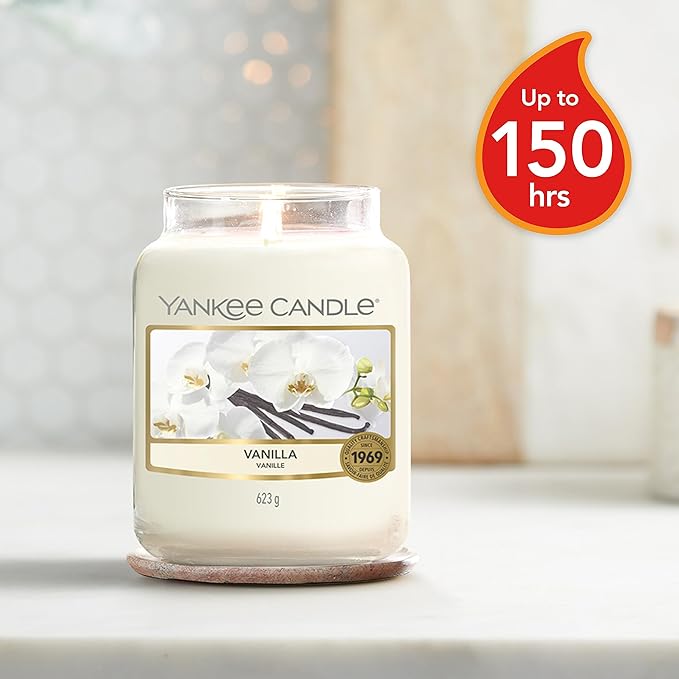 Yankee Candle Vanilla Candela Profumata In Giara Grande, Vaniglia 623g 150ore - Immagine 3