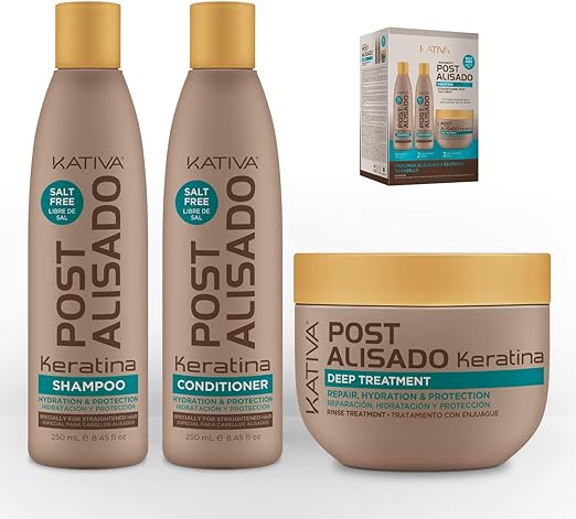 Kativa Kativa Messaggio Relaxer Kit X 3 Pack (Shampoo + Balsamo X 250 Ml + 250 Trattamento Profo - Immagine 2