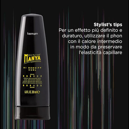 Kemon - Hair Manya Hi Density Curl, Crema per Capelli Ricci Modellante, Effetto Volumizzante e Anticrespo - 200 ml - Immagine 3