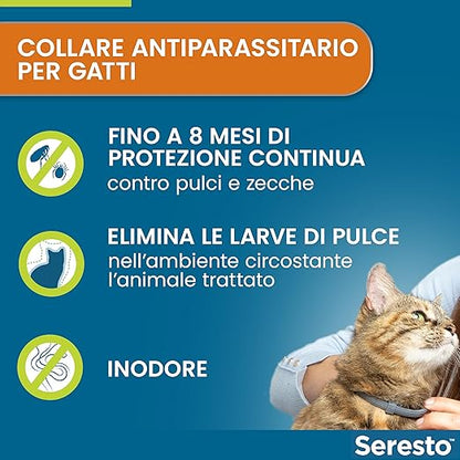 Seresto collare antiparassitario per gatti. Elimina pulci e zecche, fino a 8 mesi di protezione - Immagine 2