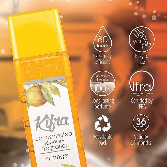 Kifra Orange - Profumo concentrato per bucato a lunga durata, 200 ml, 80 lavaggi - Immagine 3
