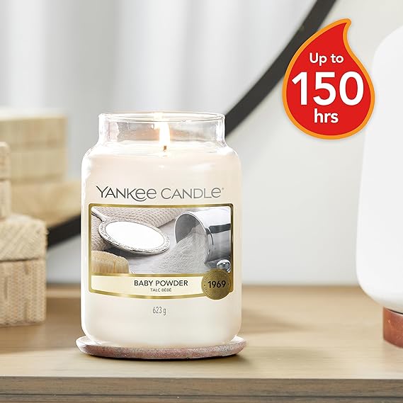 Yankee Candle Candela profumata in giara grande | Baby Powder | Durata Fino a 150 Ore - Immagine 3