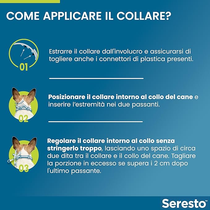 Elanco Seresto Collare antiparassitario, Per cani oltre 8 kg, Elimina pulci, zecche, pidocchi e protegge dal rischio di trasmissione, Della leishmaniosi fino a 8 mesi, 1 pezzo - Immagine 5
