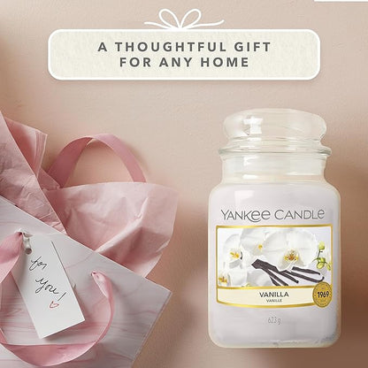 Yankee Candle Vanilla Candela Profumata In Giara Grande, Vaniglia 623g 150ore - Immagine 5