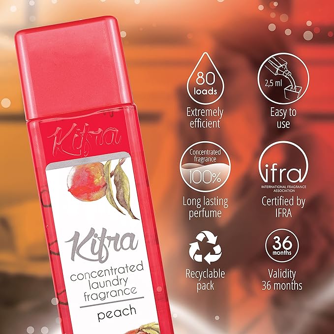 Kifra Peach - Profumo concentrato per bucato a lunga durata, 200 ml, 80 lavaggi - Immagine 3