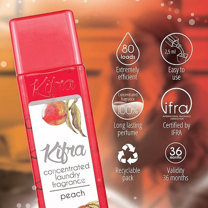 Kifra Peach - Profumo concentrato per bucato a lunga durata, 200 ml, 80 lavaggi - Immagine 3