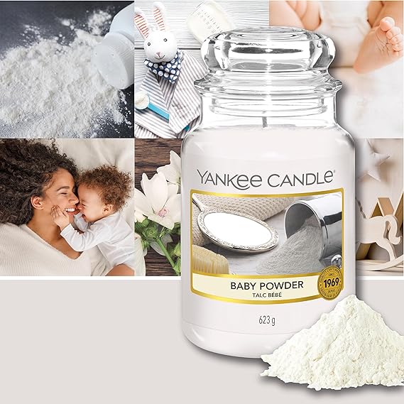 Yankee Candle Candela profumata in giara grande | Baby Powder | Durata Fino a 150 Ore - Immagine 6
