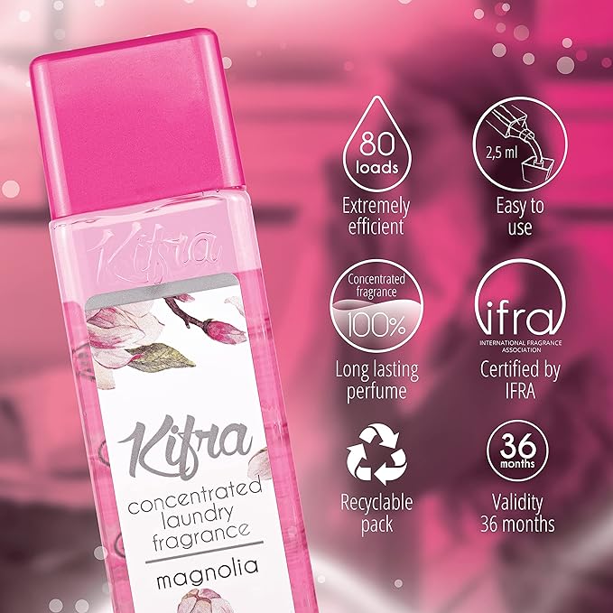 Kifra Magnolia- Profumo concentrato per bucato a lunga durata, 200 ml, 80 lavaggi - Immagine 3