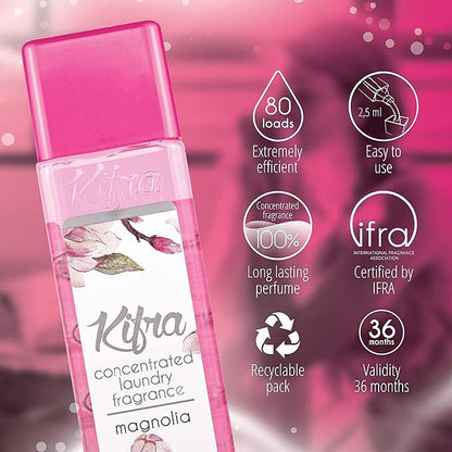 Kifra Magnolia- Profumo concentrato per bucato a lunga durata, 200 ml, 80 lavaggi - Immagine 3
