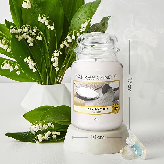Yankee Candle Candela profumata in giara grande | Baby Powder | Durata Fino a 150 Ore - Immagine 4