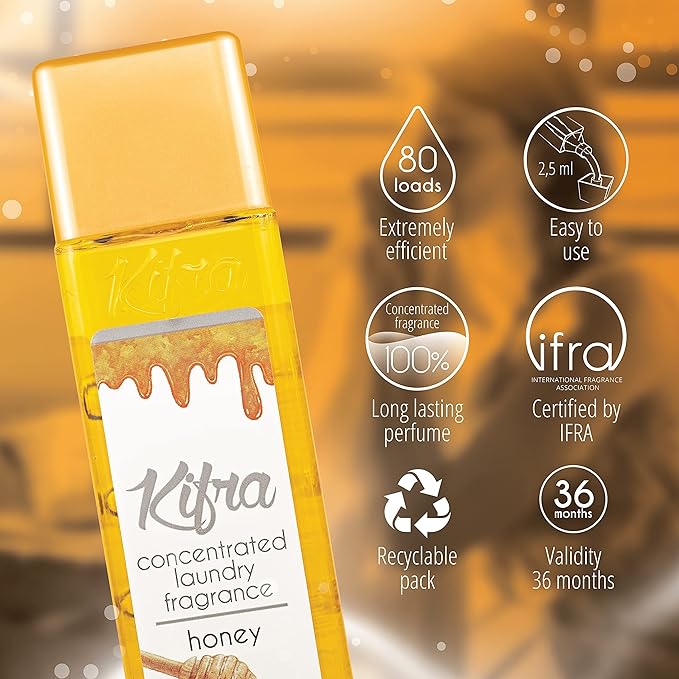 Kifra Honey - Profumo concentrato per bucato a lunga durata, 200 ml, 80 lavaggi - Immagine 3