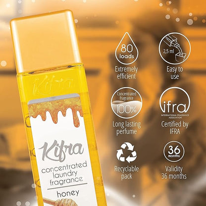 Kifra Honey - Profumo concentrato per bucato a lunga durata, 200 ml, 80 lavaggi - Immagine 3
