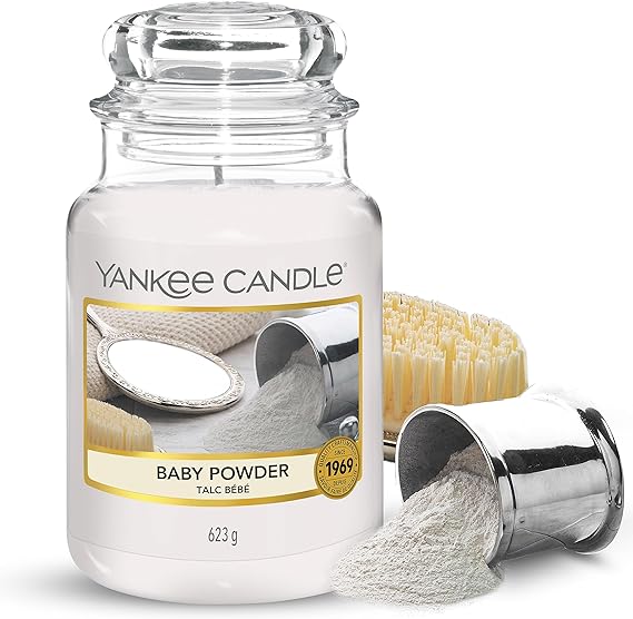 Yankee Candle Candela profumata in giara grande | Baby Powder | Durata Fino a 150 Ore