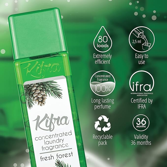 Kifra Fresh Forest - Profumo concentrato per bucato a lunga durata, 200 ml, 80 lavaggi - Immagine 3