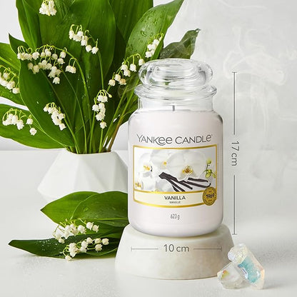 Yankee Candle Vanilla Candela Profumata In Giara Grande, Vaniglia 623g 150ore - Immagine 4