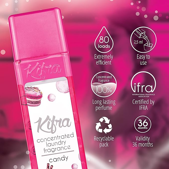 Kifra Candy - Profumo concentrato per bucato a lunga durata, 200 ml, 80 lavaggi - Immagine 2