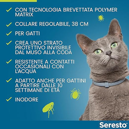 Seresto collare antiparassitario per gatti. Elimina pulci e zecche, fino a 8 mesi di protezione - Immagine 4