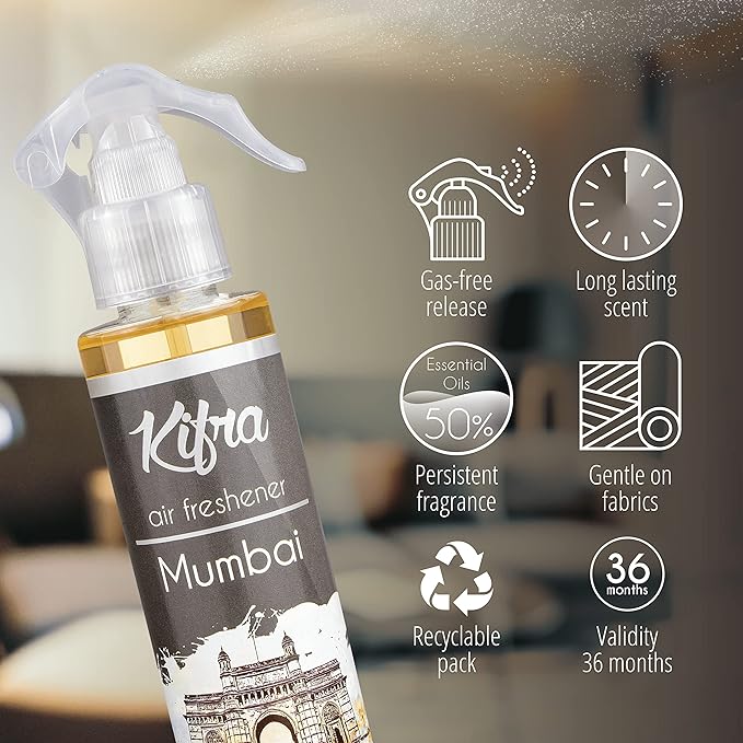 KIFRA MUMBAI Profumo Deodorante per Ambienti Concentrato Spray 200ml - Immagine 4