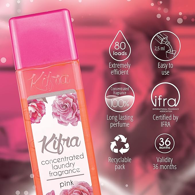 Kifra Pink - Profumo concentrato per bucato a lunga durata, 200 ml, 80 lavaggi - Immagine 3