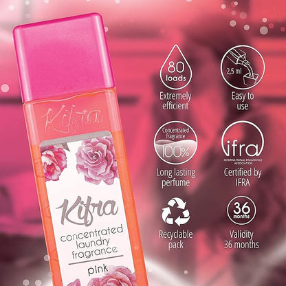 Kifra Pink - Profumo concentrato per bucato a lunga durata, 200 ml, 80 lavaggi - Immagine 3
