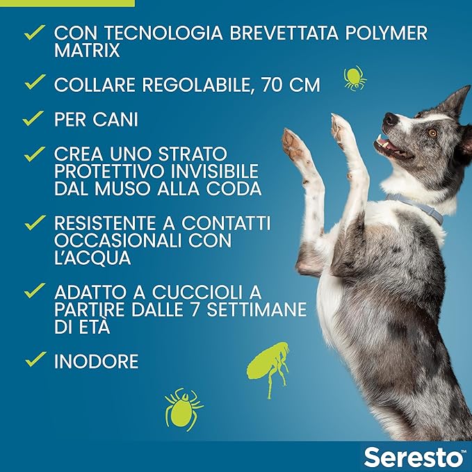 Seresto Collare antiparassitario, Elimina pulci, zecche, pidocchi e protegge dal rischio di trasmissione della leishmaniosi, Per cani fino a 8 kg e fino a 8 mesi - Immagine 4