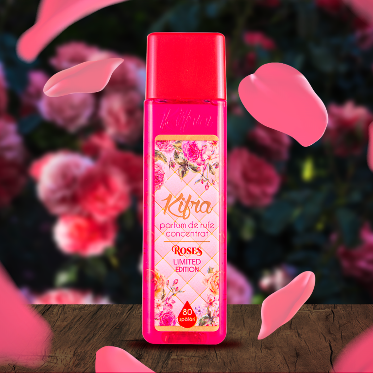 KIFRA Roses - Profumo concentrato per bucato a lunga durata, 200 ml, 80 Cicli di Lavaggio -Limited Edition