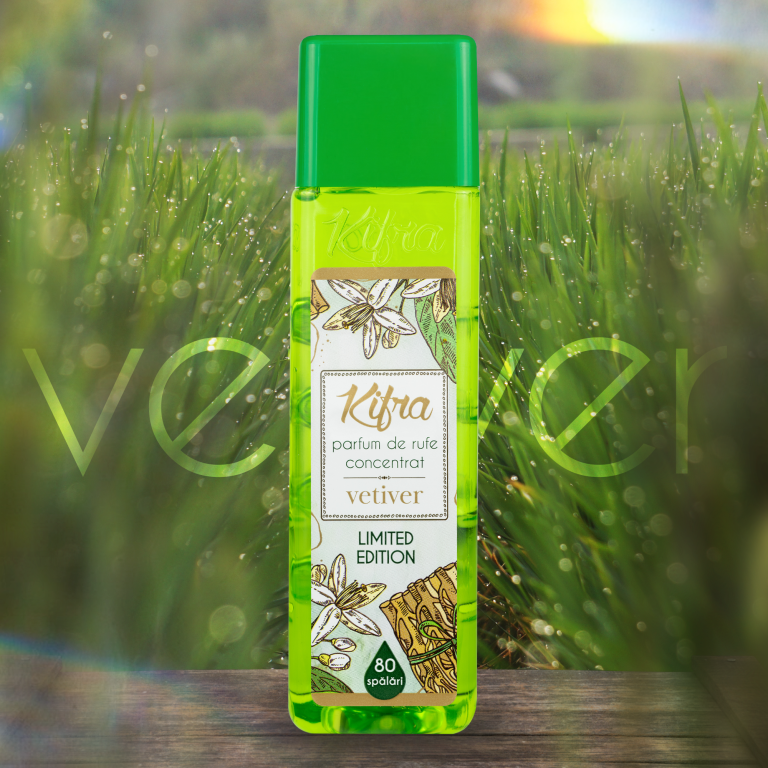 Kifra Vetiver- Profumo concentrato per bucato a lunga durata, 200 ml, 80 lavaggi-Limited Edition