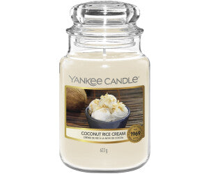 Yankee Candle Candela profumata, Candela in barattolo grande con crema di riso al cocco, Durata: fino a 150 ore